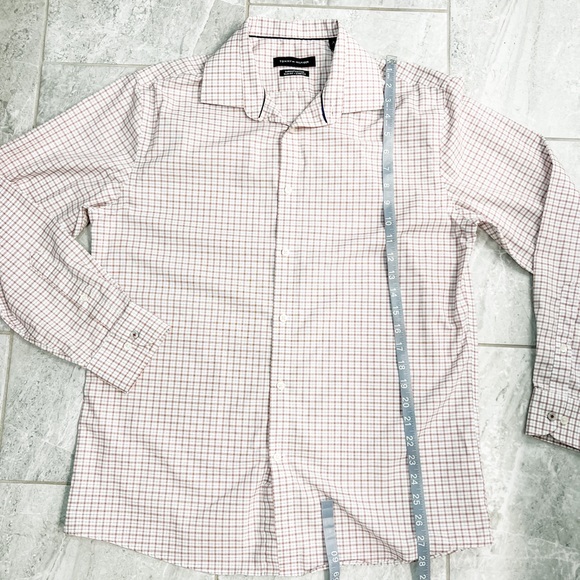 Tommy Hilfiger Red Plaid Collared Long Sleeve Button Down Shirt Size 16.5 - Picture 4 of 7
